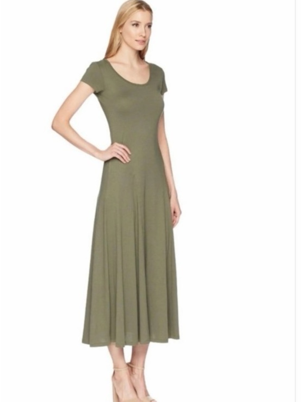 Ralph Lauren Olive Green Short Sleeve Maxi Dress